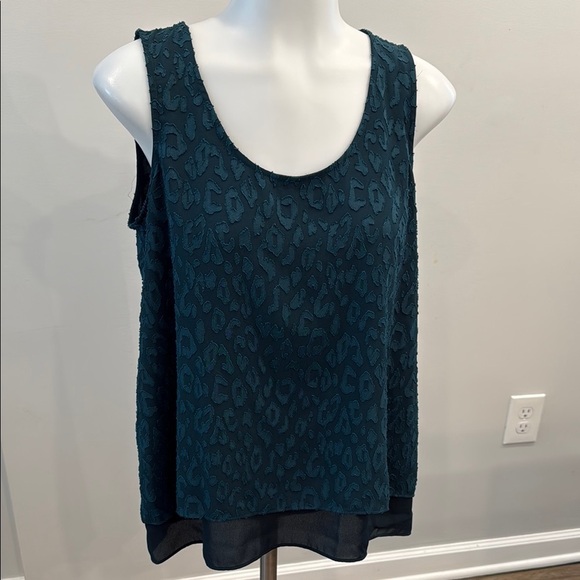 Apt 9 Small Green Blue Teal Sleeveless Print Sheer Under Layer Top - Picture 1 of 10